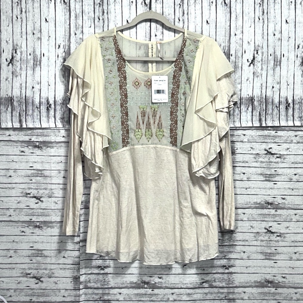 Free People La Cienega Embroidered Top